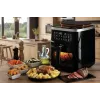 Ariete 4636 fritadeira de ar quente com função de vapor + grelhador, 1700W, função de desidratação, 10 funções de cozedura, cesto transparente, temporizador, preto
