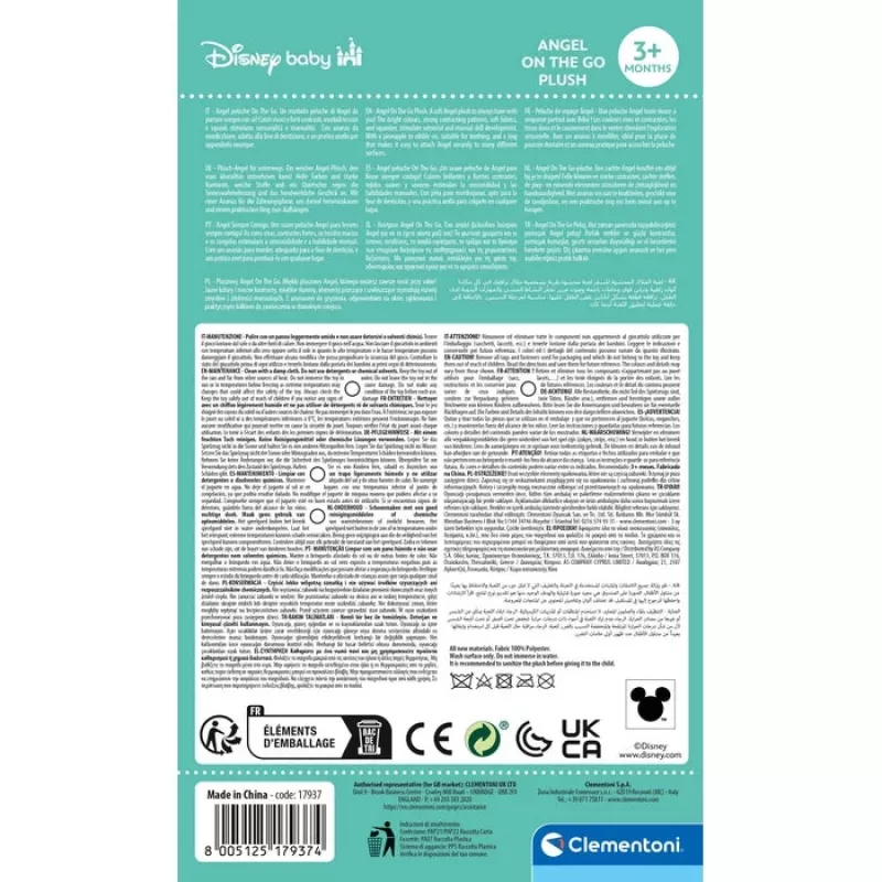 Clementoni Disney Baby Angel Soft Rassel brinquedo de pendurar para bebé