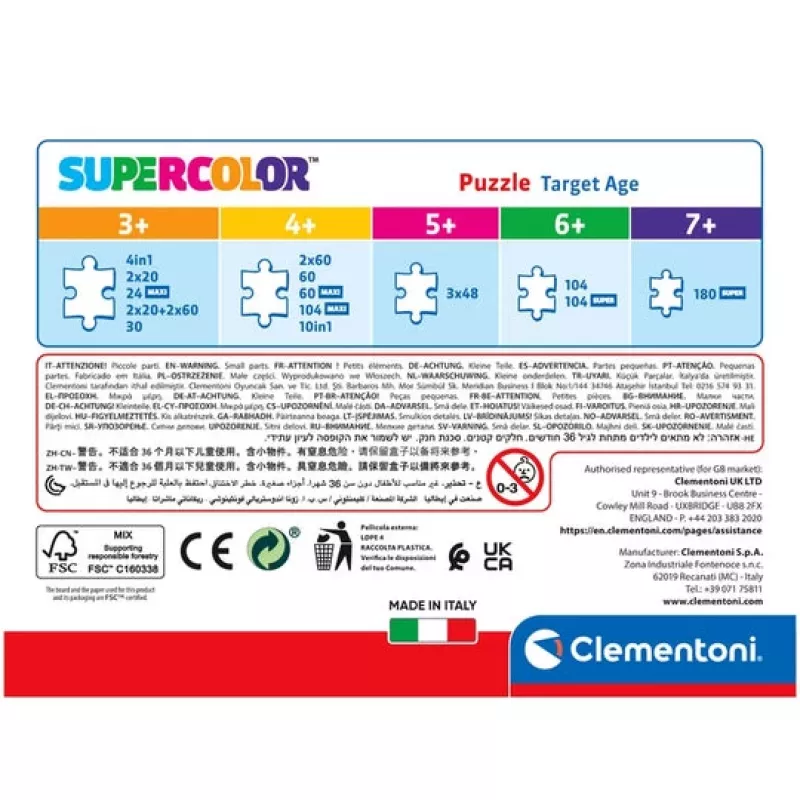 Clementoni Supercolor Disney Princess puzzle 30 peças cartoons