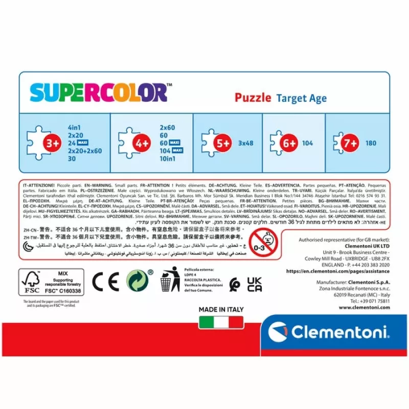 Clementoni Supercolor Gabby’s Dollhouse puzzle 30 peças cartoons