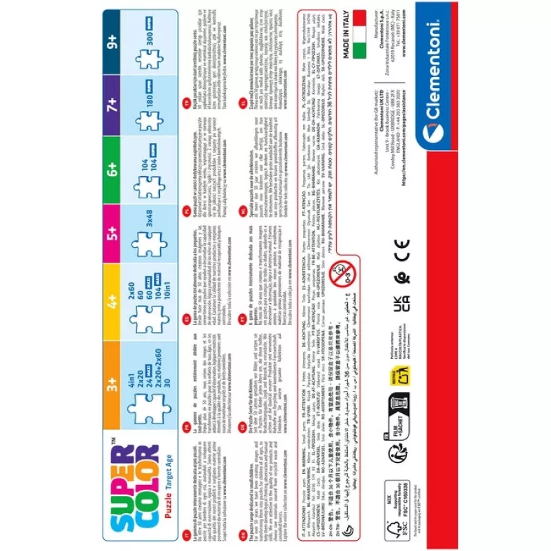Clementoni Supercolor 25038 puzzle 104 peças cartoons