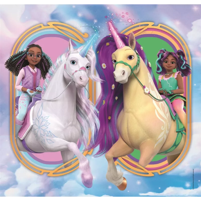 Clementoni 3x48 peças puzzles Unicorn Academy, 5 anos Clementoni 3x48 peças puzzles Unicorn Academy. Idade mínima recomendada: 5 anos