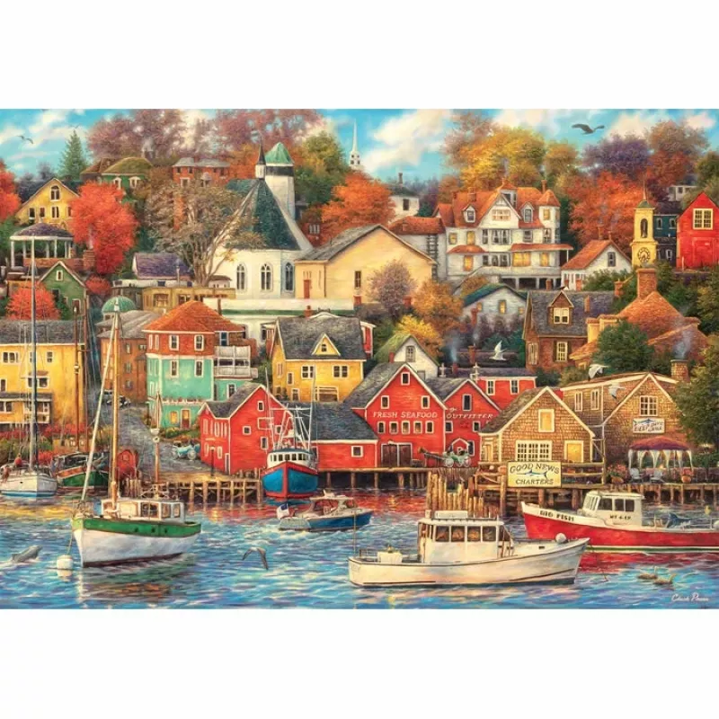 Clementoni High Quality Collection Good Times Harbor Puzzle 1500 peças Arte