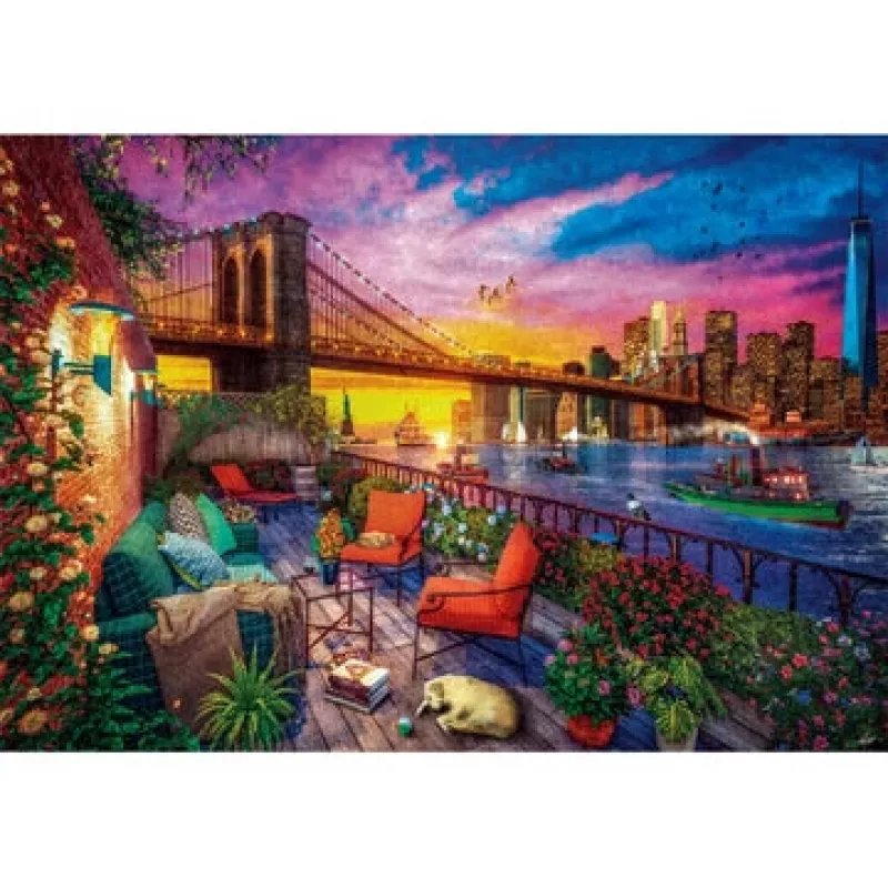 Clementoni Manhattan Pôr do sol na varanda Puzzle 3000 peças Cidade