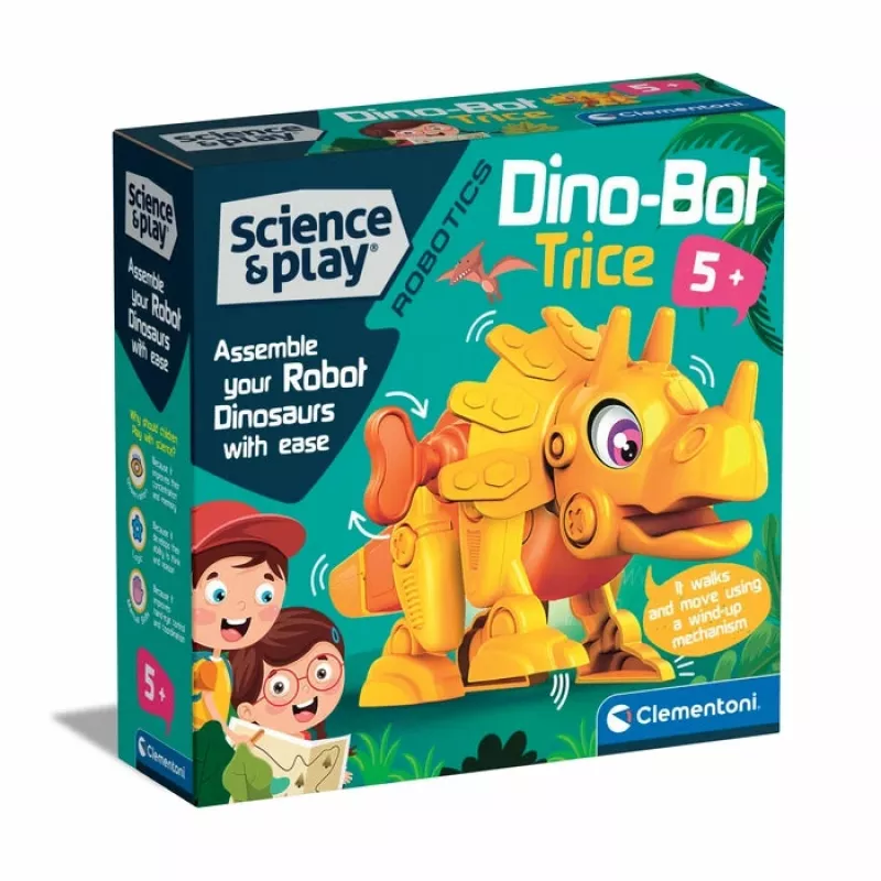 Clementoni Dino Bot Triceratops Junior, robô dinossauro, 5 anos