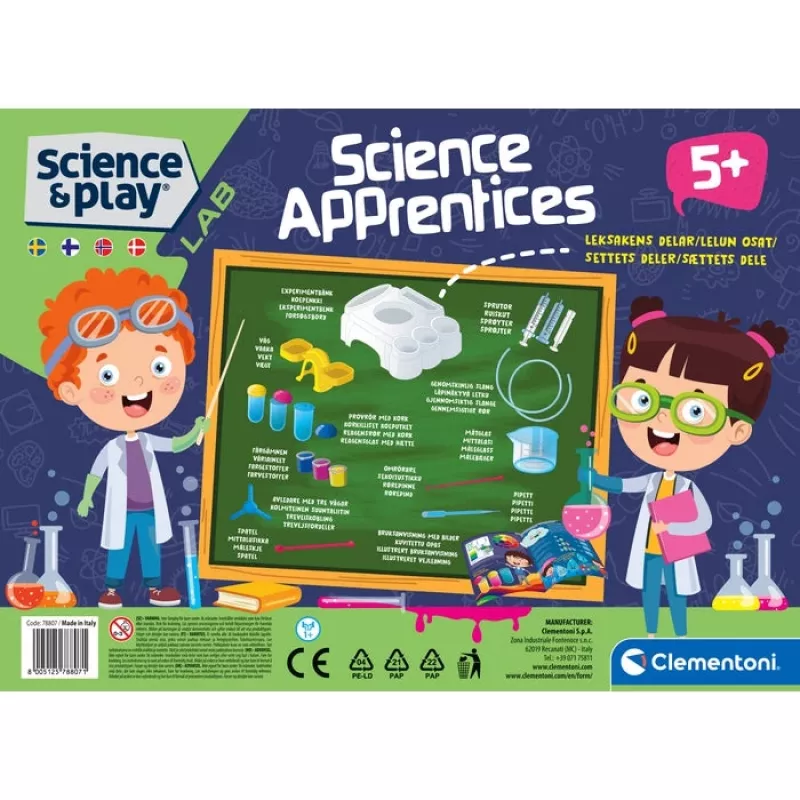 Clementoni Science & Play Aprendizes de Ciência, kit de experiências, vários, 5 ano(s)
