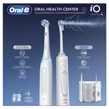 Oral-B iO4 & OxyJet centro de cuidados bucais, branco