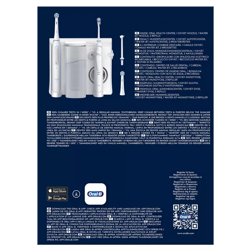 Oral-B iO4 & OxyJet centro de cuidados bucais, branco