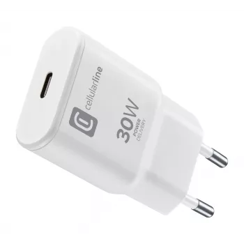 Carregador de parede Cellularline GAN USB-C 30W PD USB-C 30W PD com tecnologia GaN