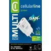 Cellularline GAN carregador de parede 2xUSB-C 30W PD carregador de parede 2xUSB-C 30W PD com tecnologia GaN