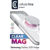 Cellularline Clear Mag - Galaxy S25 Edge capa transparente ultrarresistente com rebordo de borracha, compatível com o ecossistema Qi2 e acessórios magnéticos, tratada contra o amarelecimento.