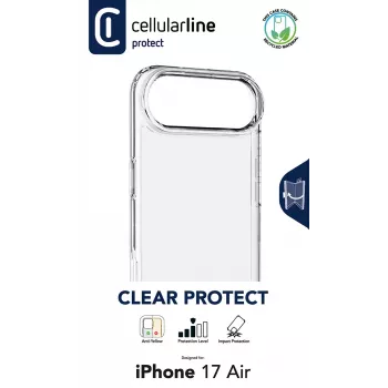 Cellularline Clear Protect - iPhone Air capa rígida com rebordos de borracha