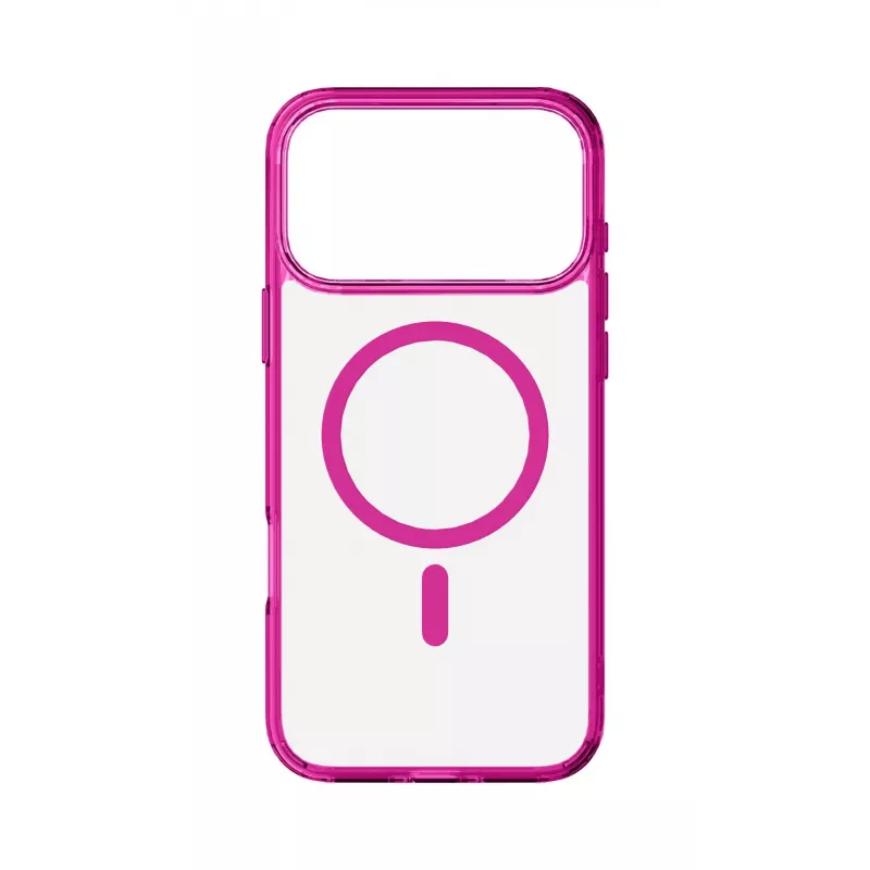 Cellularline Iconic Mag - iPhone 17 Pro capa transparente com rebordos coloridos, compatível com o ecossistema MagSafe