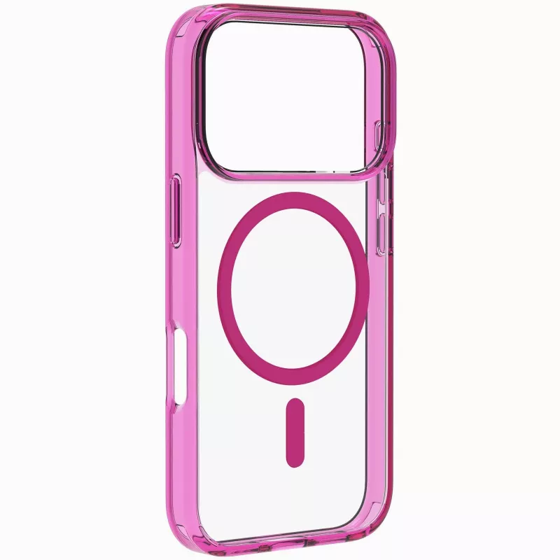 Cellularline Iconic Mag - iPhone 17 Pro capa transparente com rebordos coloridos, compatível com o ecossistema MagSafe