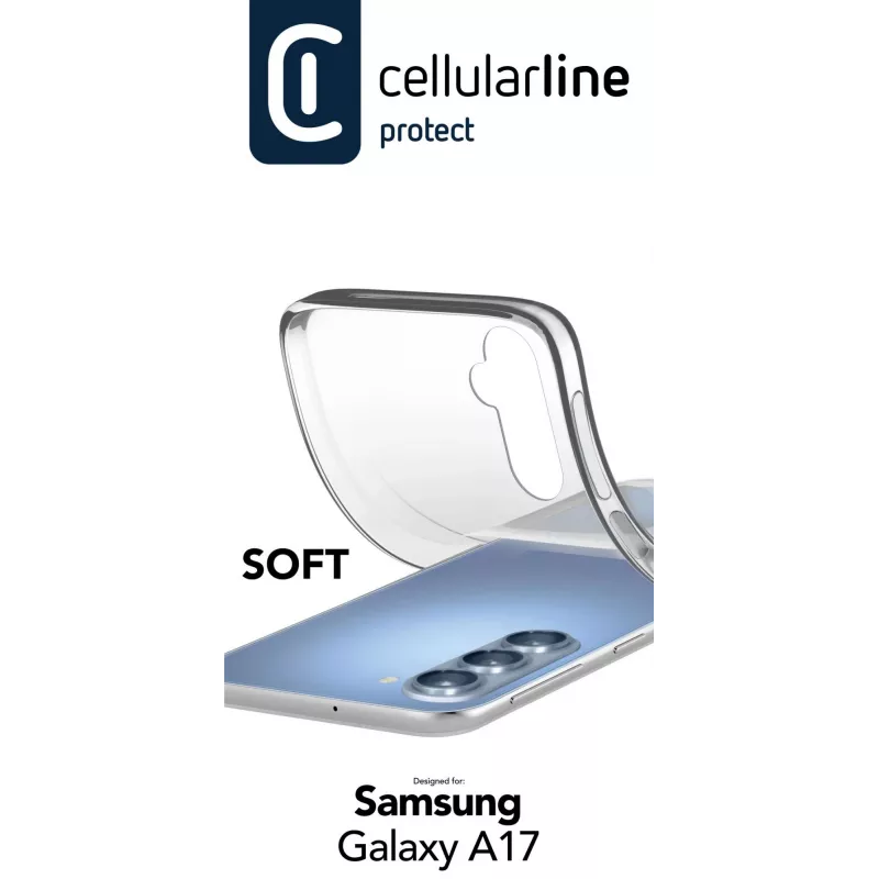 Cellularline Soft - Galaxy A17 capa de silicone macia, capa, Samsung, Galaxy A17, 17 cm (6,7 polegadas), transparente
