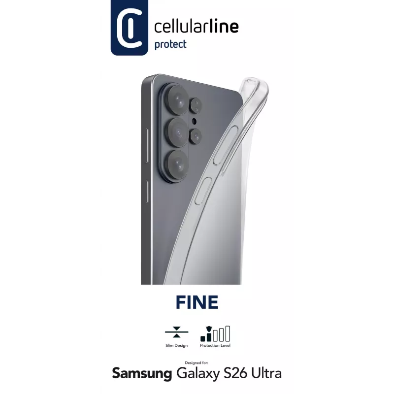 Cellularline Fine - Galaxy S26 Ultra, capa, Samsung, Galaxy S26 Ultra, 17,5 cm (6,9 polegadas), transparente