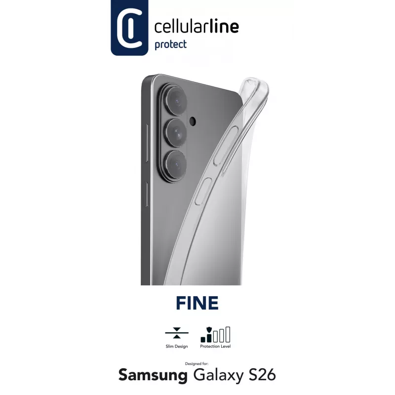 Cellularline Fine - Galaxy S26, capa, Samsung, Galaxy S26, 17 cm (6,7 polegadas), transparente