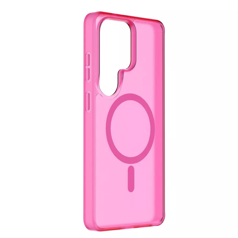 Cellularline FROSTY MAG - Galaxy S26 Ultra capa semitransparente com superfície mate e rebordos coloridos, compatível com o ecossistema Qi2 e acessórios magnéticos para Samsung.