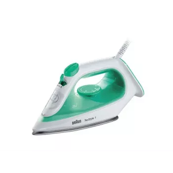 Braun TexStyle 1 SI 1040 GR ferro de engomar a vapor base de cerâmica 2000 W verde, branco