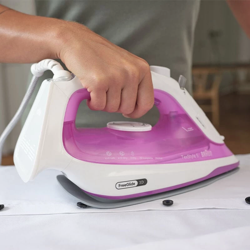 Braun TexStyle 5 SI 5225 ferro de engomar a vapor 2500 W rosa, branco