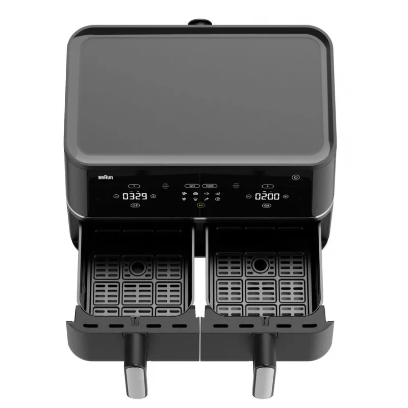 Braun TD 5030I BK Double 10 L aparelho independente 2400 W fritadeira de ar quente preto, prateado