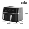 Braun TD 5030I BK Double 10 L aparelho independente 2400 W fritadeira de ar quente preto, prateado