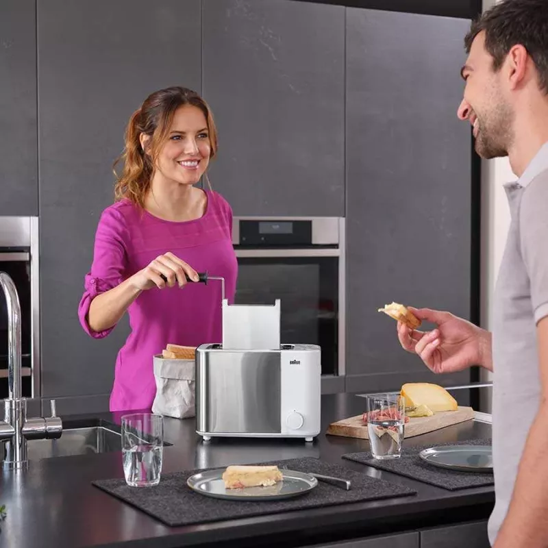 Braun GRILLE-PAIN HT5015WH 13 2 fatias 1000 W cinzento, branco