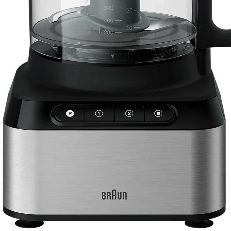 Braun FP 3233 SI Robot de cozinha 800 W 2,1 L preto, aço inoxidável