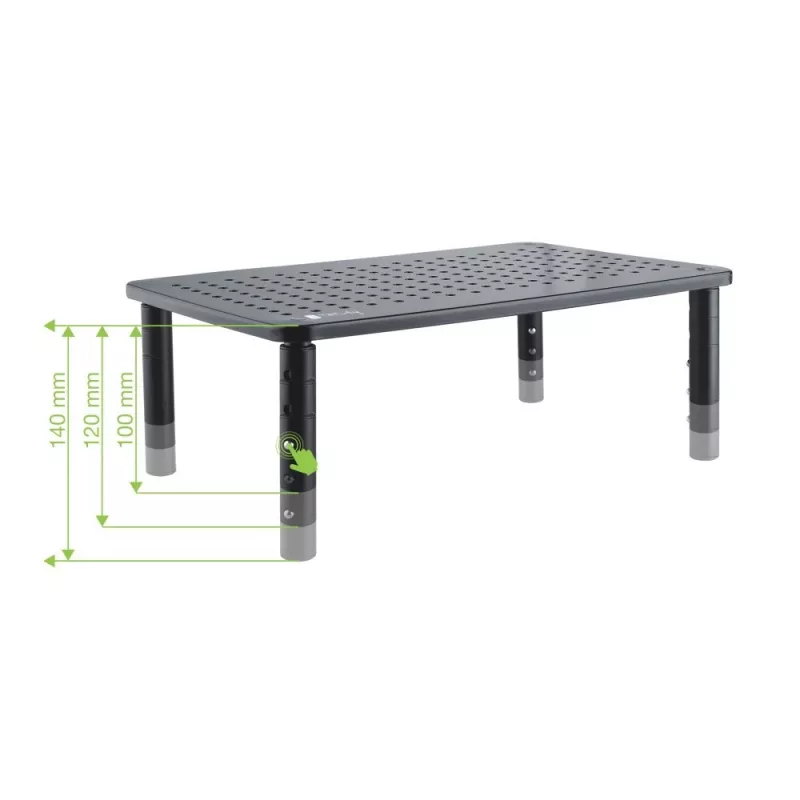 Techly Suporte de secretária para monitor/portátil preto, autónomo, 20 kg, altura ajustável, preto