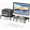 Techly Suporte de secretária para monitor/portátil preto, autónomo, 20 kg, altura ajustável, preto