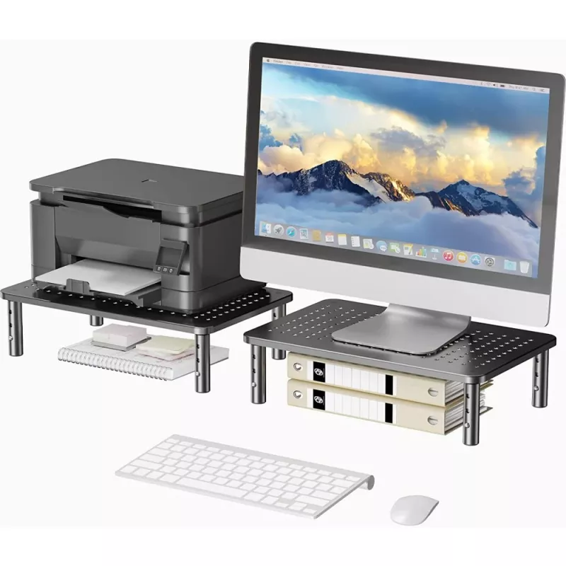Techly Suporte de secretária para monitor/portátil preto, autónomo, 20 kg, altura ajustável, preto