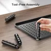 Techly Suporte de secretária para monitor/portátil preto, autónomo, 20 kg, altura ajustável, preto