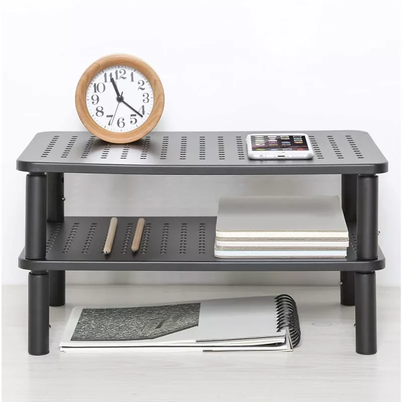 Techly Suporte de secretária para monitor/portátil preto, autónomo, 20 kg, altura ajustável, preto