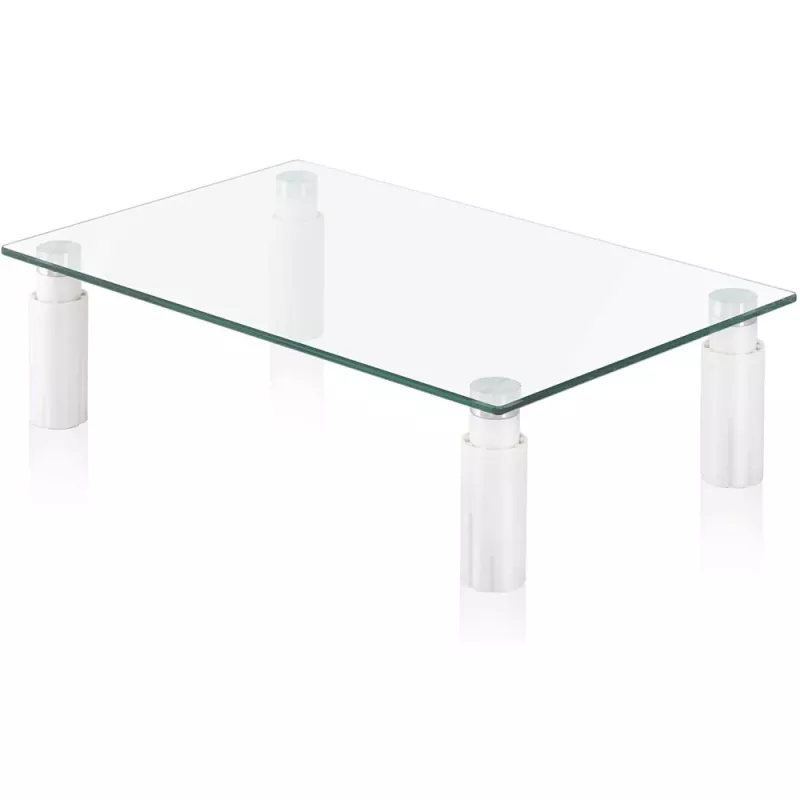 Techly Suporte de vidro para monitor/portátil, autónomo, 20 kg, 33 cm (13 polegadas), 81,3 cm (32 polegadas), altura ajustável, transparente