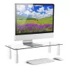 Techly Suporte de vidro para monitor/portátil, autónomo, 20 kg, 33 cm (13 polegadas), 81,3 cm (32 polegadas), altura ajustável, transparente