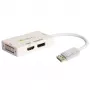 Techly IADAP DP-COMBOF3 Adaptador de cabo de vídeo DisplayPort DisplayPort + DVI + HDMI branco