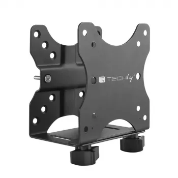 Techly Suporte de CPU ajustável sob a secretária, 5 kg, 75 x 75 mm, 100 x 100 mm, preto