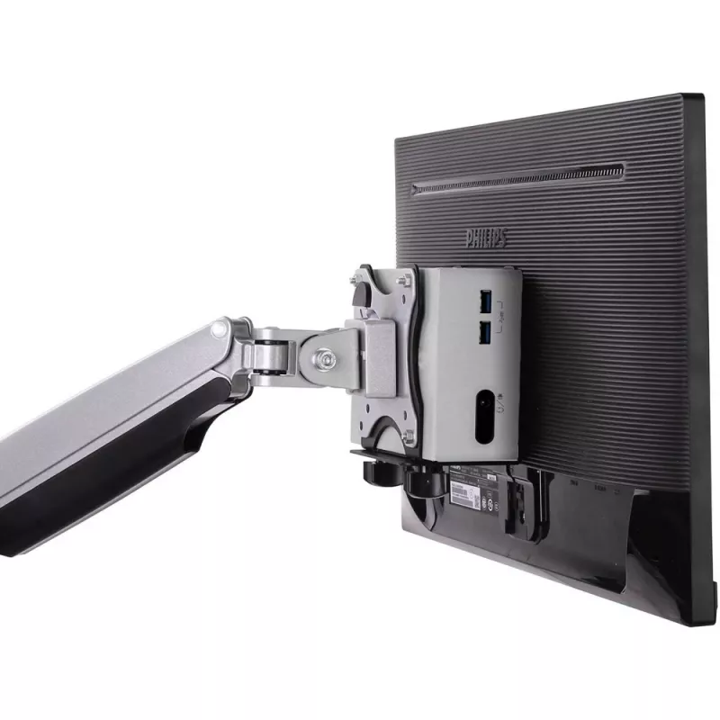 Techly Suporte de CPU ajustável sob a secretária, 5 kg, 75 x 75 mm, 100 x 100 mm, preto