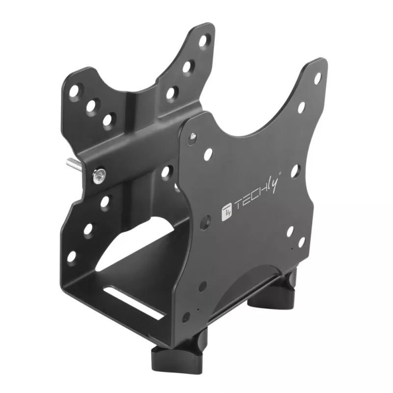 Techly Suporte de CPU ajustável sob a secretária, 5 kg, 75 x 75 mm, 100 x 100 mm, preto