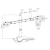 Suporte de monitor Techly ICA-LCD 2524 81,3 cm (32 polegadas) de secretária preto