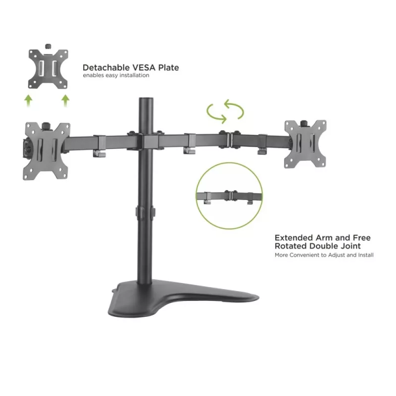 Suporte de monitor Techly ICA-LCD 2524 81,3 cm (32 polegadas) de secretária preto