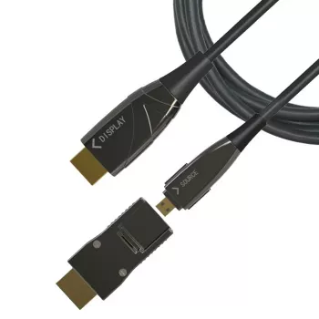 Cabo de fibra ótica AOC HDMI A/A Micro HDMI Techly 4K 50 m, 50 m, HDMI Type-A (Standard), HDMI Type-D (Micro), 3D, 18 Gbit/s, preto