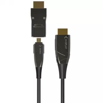 Cabo de fibra ótica AOC HDMI A/A Micro HDMI Techly 4K 50 m, 50 m, HDMI Type-A (Standard), HDMI Type-D (Micro), 3D, 18 Gbit/s, preto