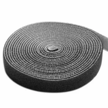 Rolo de fita adesiva Techly para gestão de cabos comprimento 10 m largura 20 mm preto