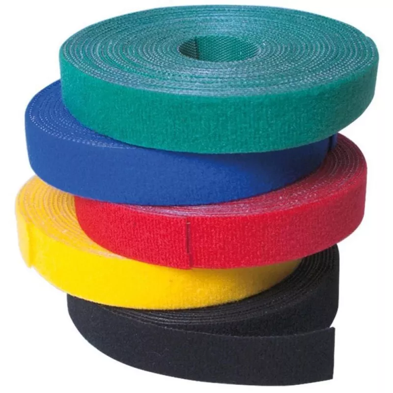 Rolo de fita adesiva Techly para gestão de cabos comprimento 10 m largura 20 mm preto