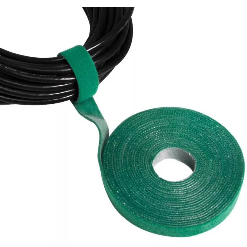 Rolo de fita adesiva Techly para gestão de cabos comprimento 10 m largura 20 mm preto