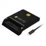 Leitor/gravador de cartão inteligente compacto Techly USB-C™ branco, USB 2.0, 1,5 m, preto, 102 g