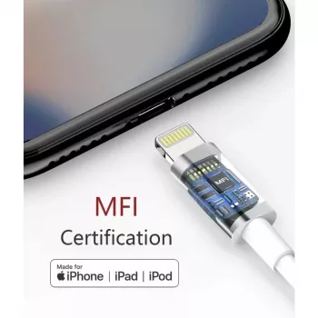 Cabo de carregamento e sincronização Techly USB-C para Lightning 1 m branco