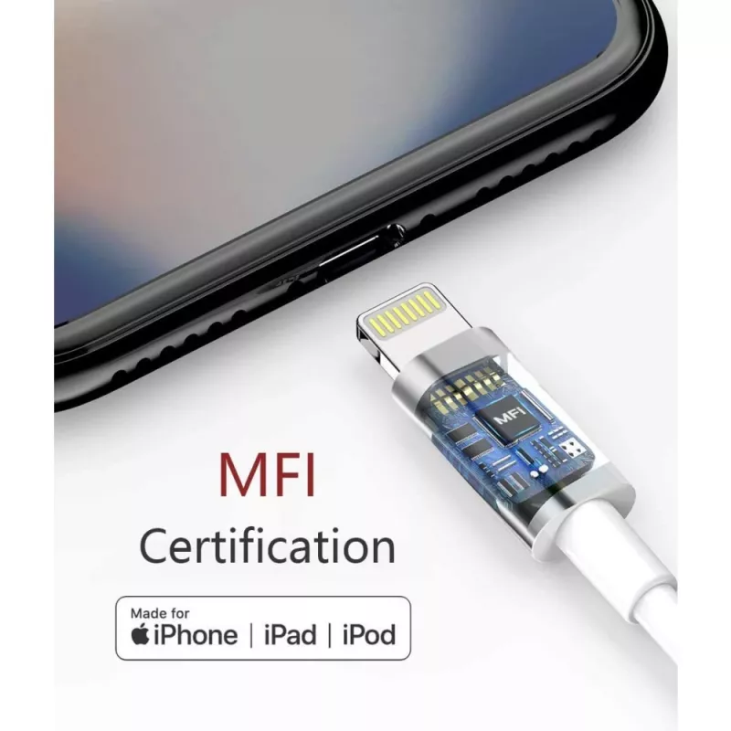 Cabo de carregamento e sincronização Techly USB-C para Lightning 1 m branco