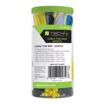 Abraçadeiras Techly ISWT-SET-CL600T abraçadeiras multiusos nylon multicolor 600 unid.